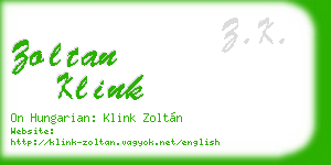zoltan klink business card