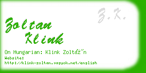 zoltan klink business card